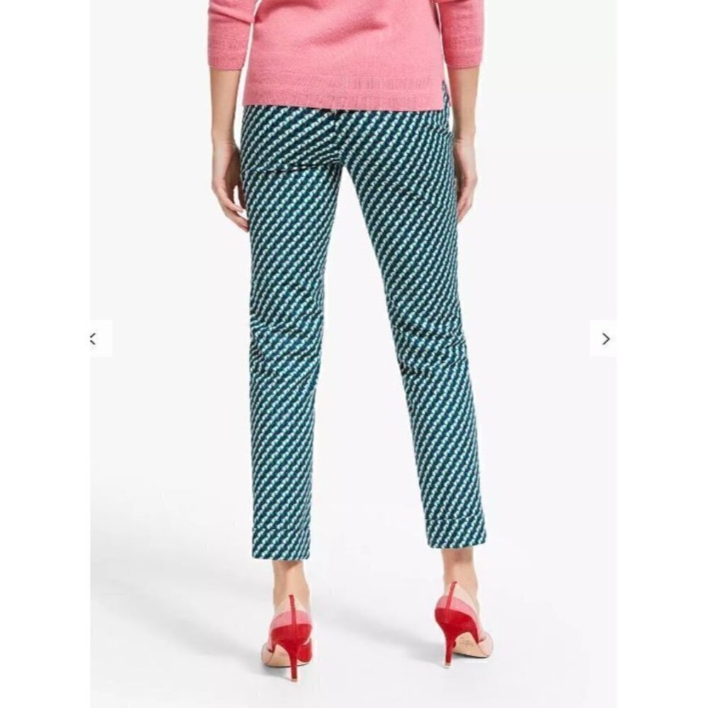 Boden Womens 4 Kensington Trousers Ankle Pants Geometric Print Stretch Pockets - Picture 6 of 12